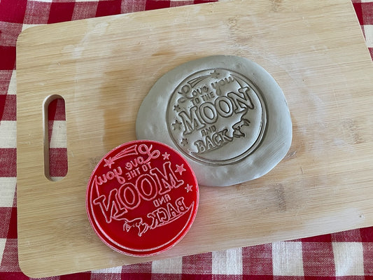 "Love You To The Moon and Back" word stamp - October 2023 mystery box, multiple sizes available