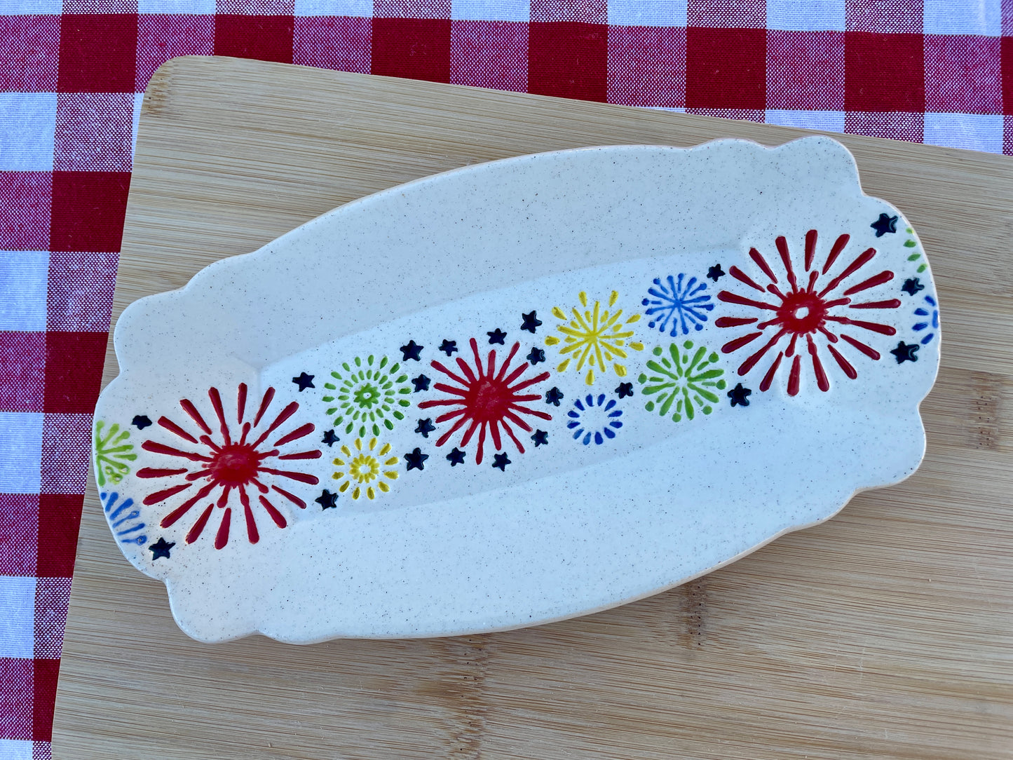 Fireworks Pottery Roller - June 2025 - Circus Themed Mystery Box - Border Design, Repeating pattern, Plastic 3d printed, star burst