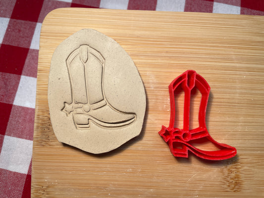 Boot with Spur Pottery Stamp - September 2025 - Country Western Themed Mystery Box, multiple sizes available