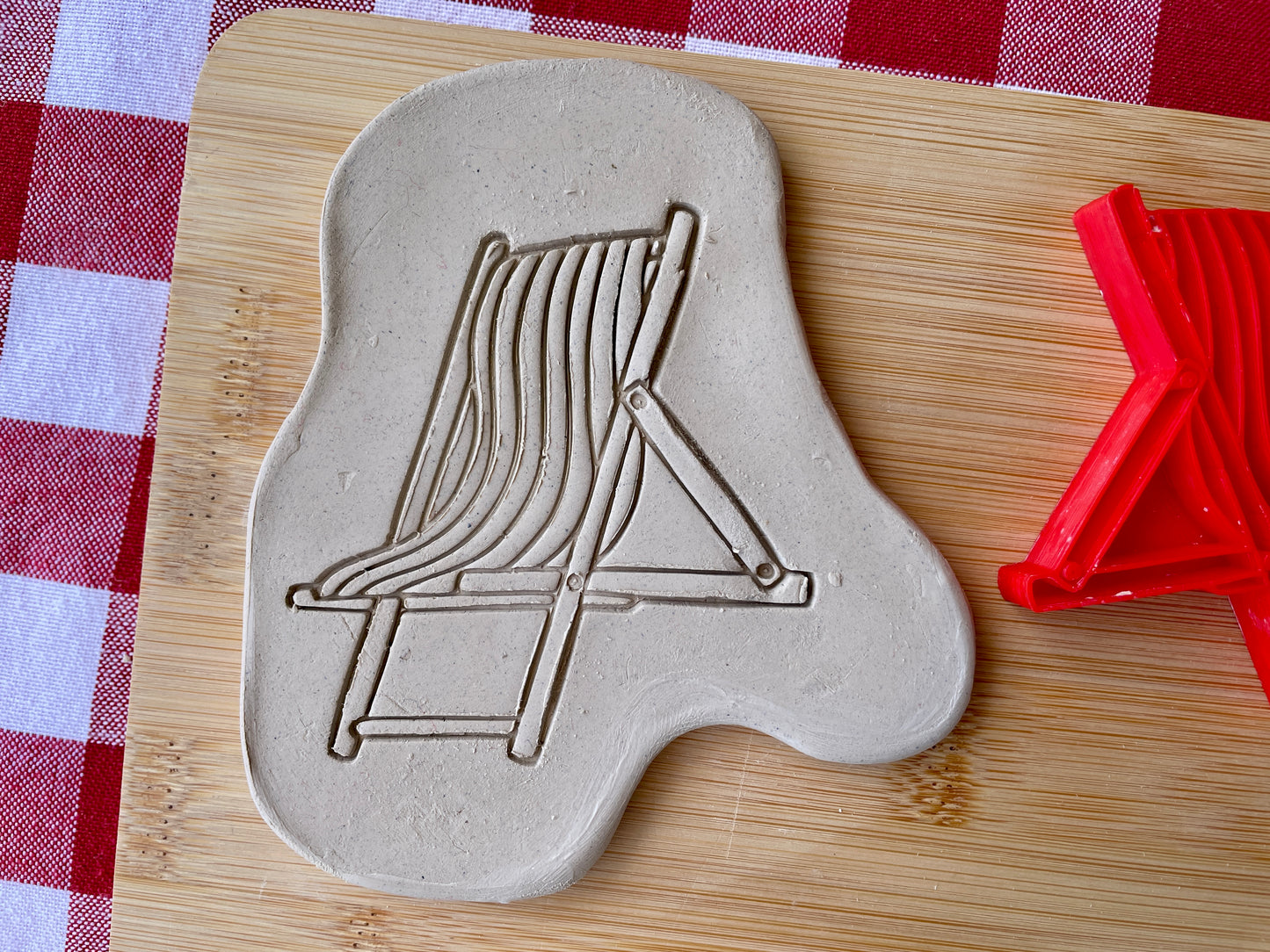 Beach Chair Pottery Stamp - April 2026 - Beach Themed Mystery Box, multiple sizes available