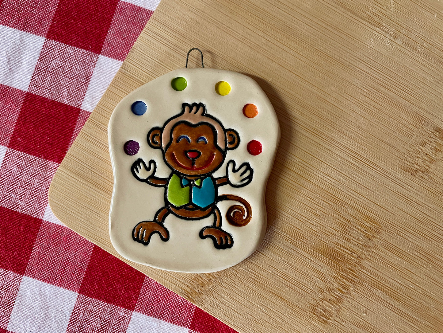 Juggling Monkey - Pottery Stamp - June 2025 - Circus Themed Mystery Box, multiple sizes available