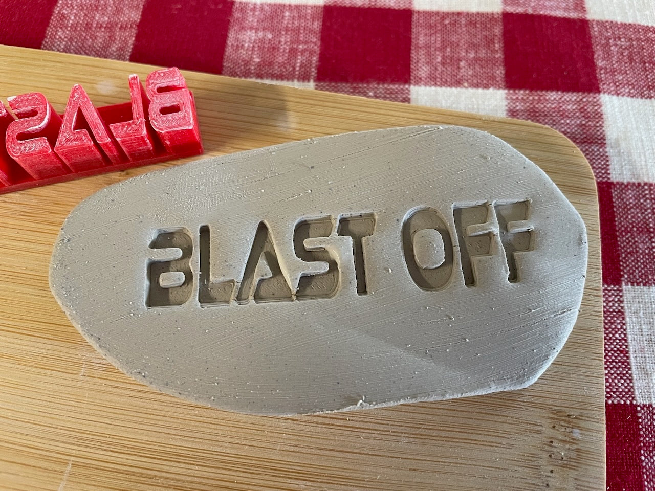 "Blast Off" word stamp - October 2023 mystery box, multiple sizes available