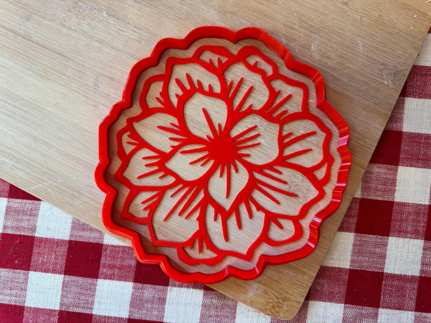 Flower Bunch Pottery Stamp or Stencil w/ optional cutter - Plastic 3d printed, multiple sizes available