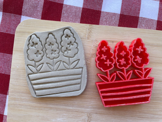 Hyacinth Pottery Stamp - Spring themed February 2025 Mystery Box, multiple sizes available
