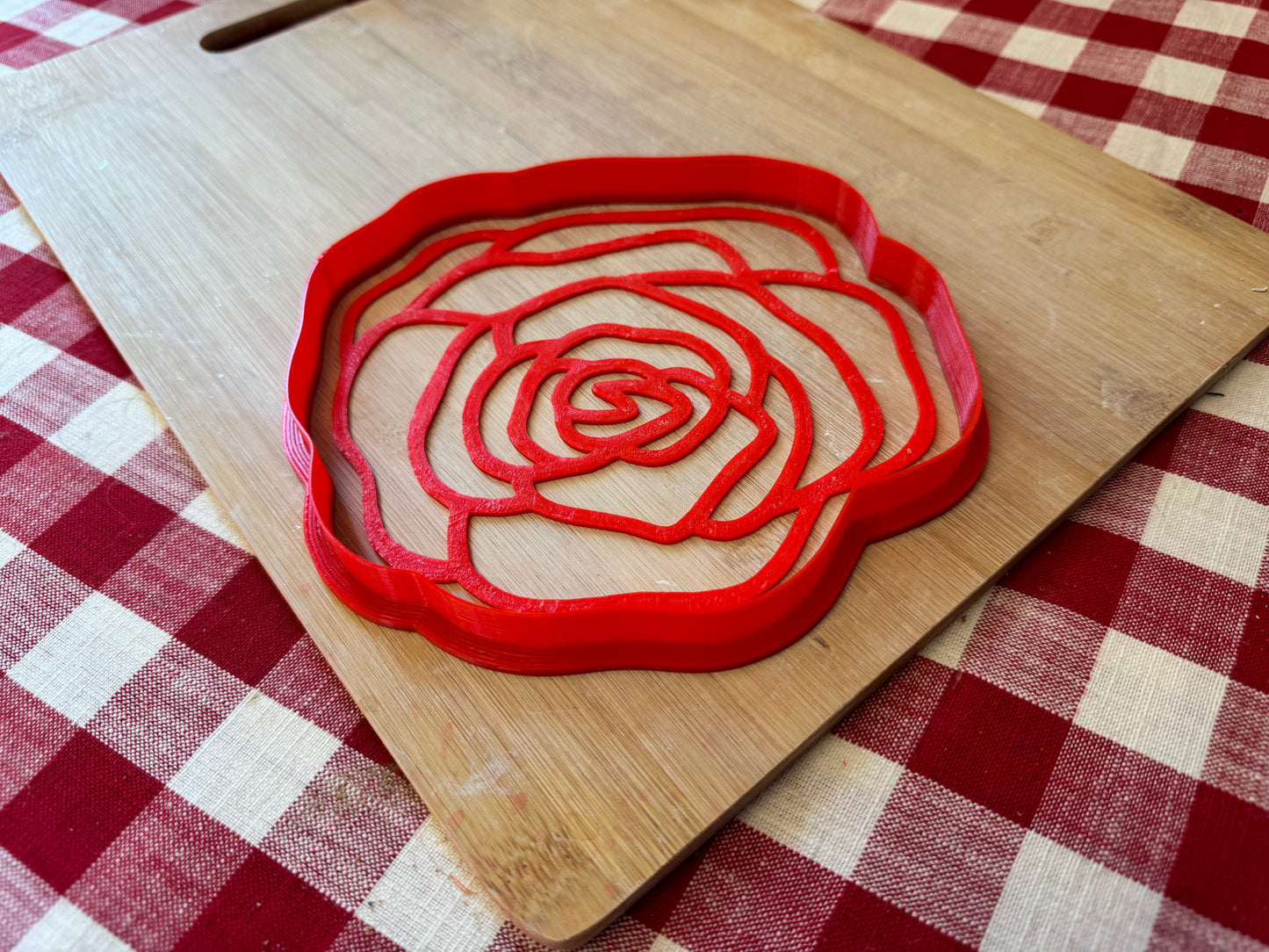 Rose Design, Pottery Stamp or Stencil w/ cutter, multiple sizes