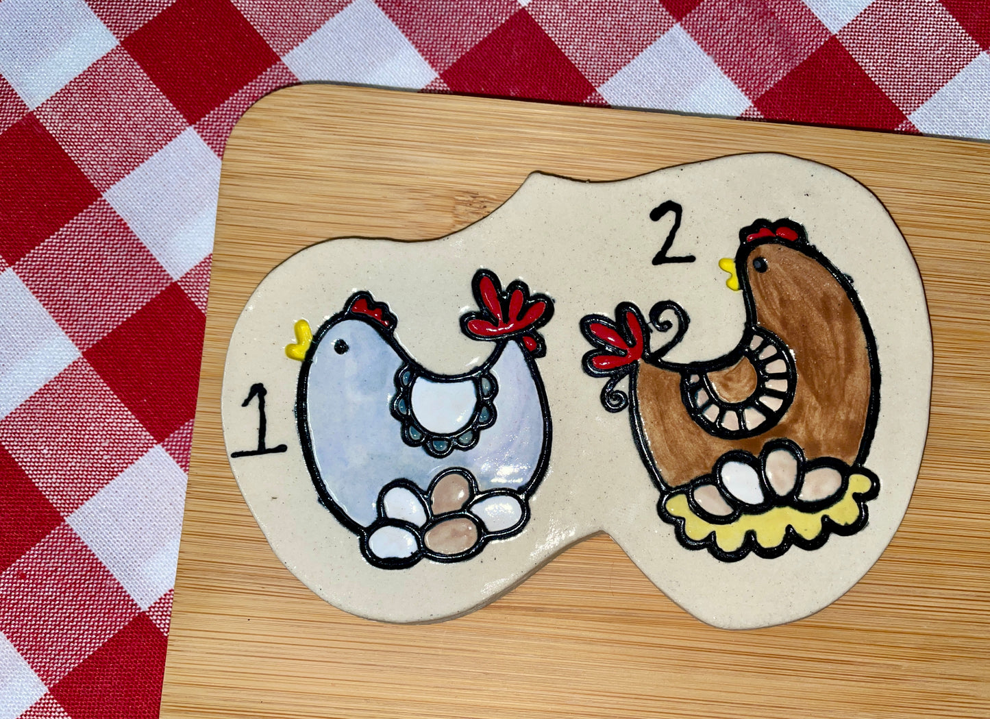 Hen pottery stamps - February 2026 Easter Themed Mystery Box, sold individually or as set