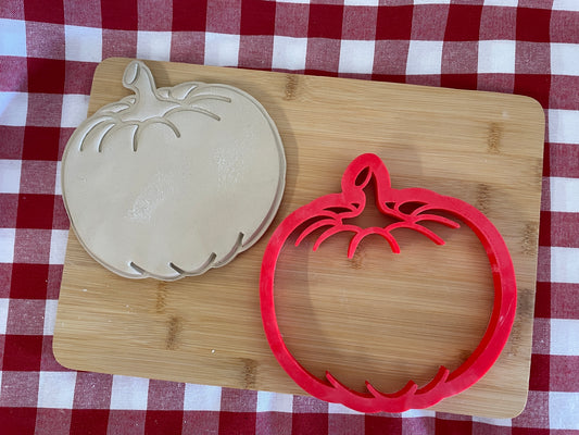Pumpkin Design, Stamp & Clay Cutter (cut and imprint all in one) - May 2025 - Halloween II themed mystery box, plastic 3D printed, pottery tool, multiple sizes