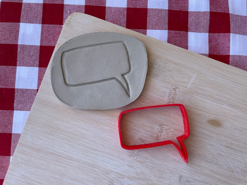 Talk Bubble pottery stamp, from the April 2024 Boys themed mystery box - multiple sizes available, 3D printed