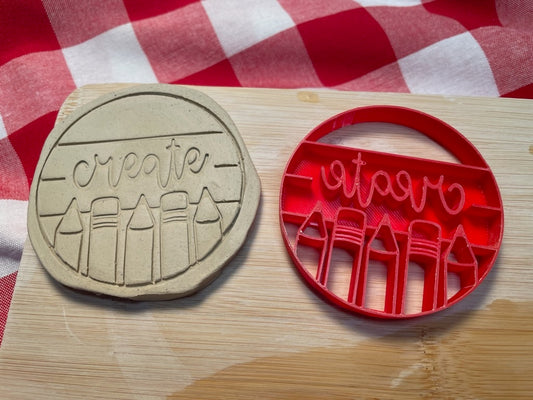 "Create" word stamp - November 2023 mystery box, multiple sizes available