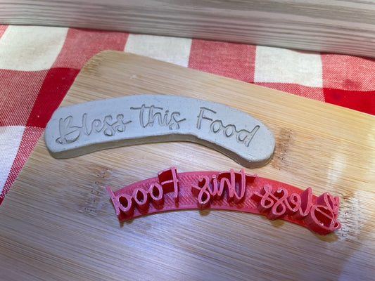 "Bless this Food" pottery stamps - December 2023 mystery box, plastic 3d printed, multiple sizes available