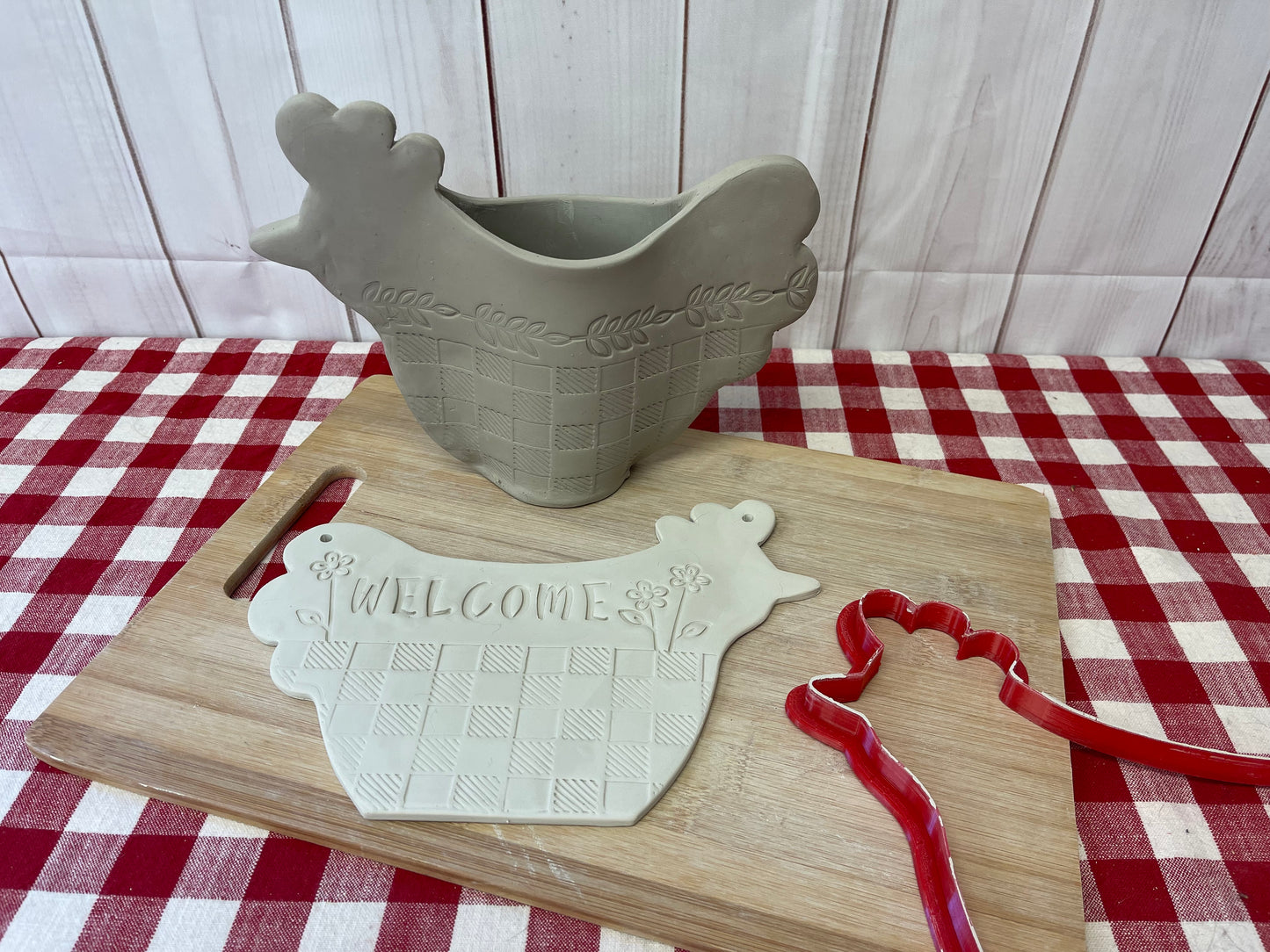 Chicken shaped Clay Cutter - Plastic 3D printed, pottery tool, choose size