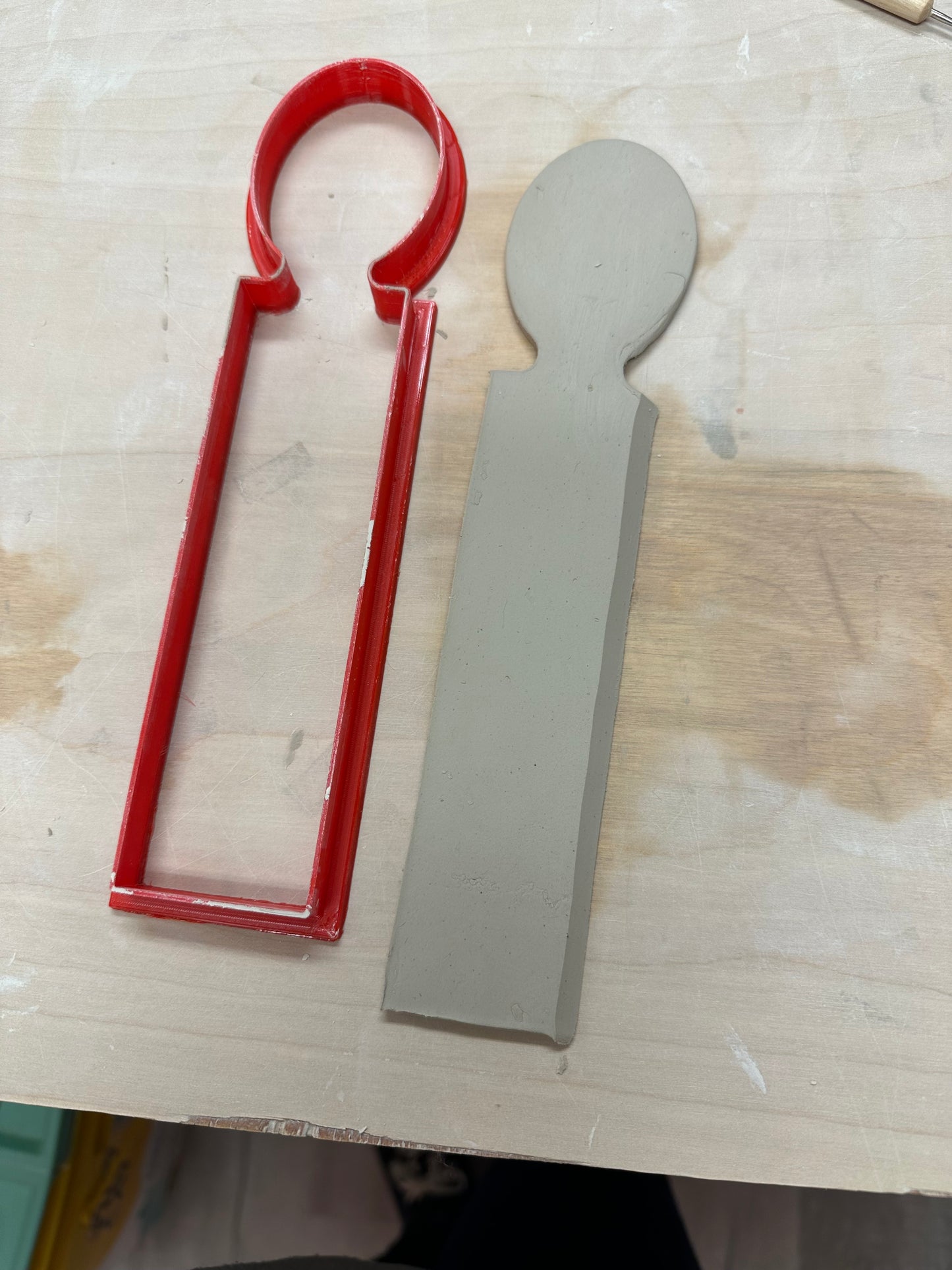 Spoon Clay Cutter, Rolled handle design - Template, Plastic 3D Printed, 2 sizes, Set or Each