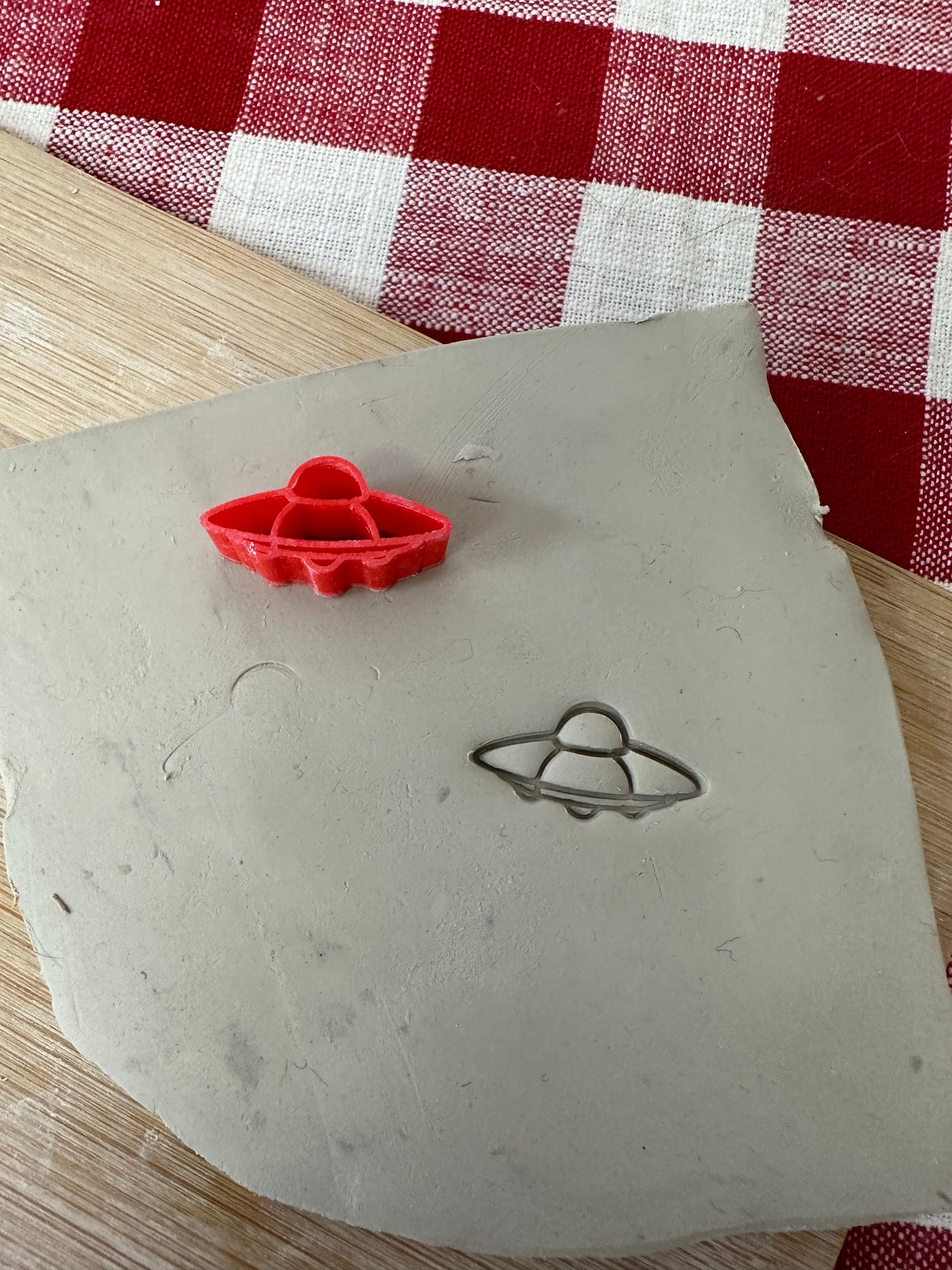 UFO Mini Pottery Stamp - October 2023 stamp of the month, multiple sizes