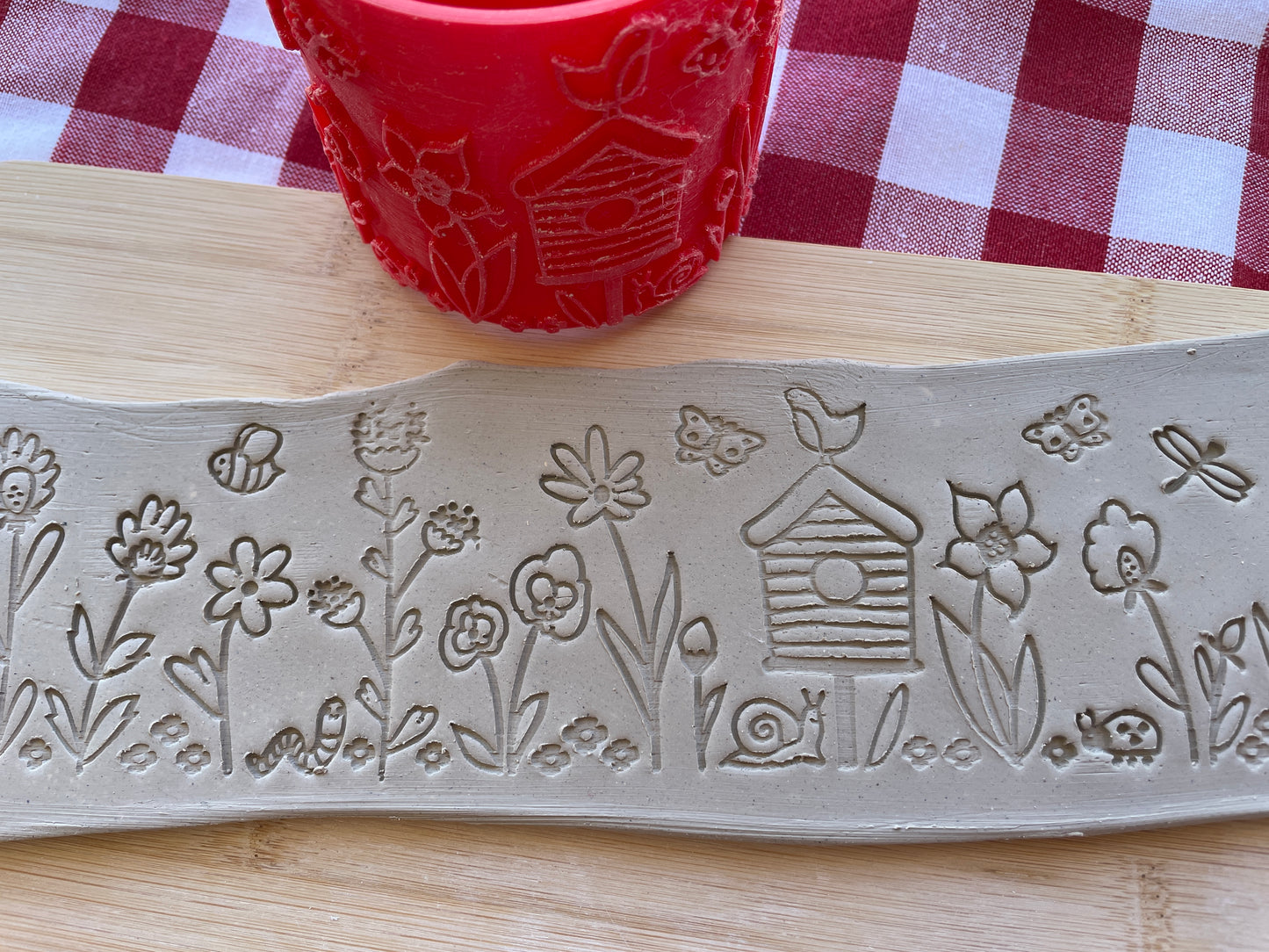 Spring Pottery Roller - February 2025 Spring Themed Mystery Box - Border Design, Repating pattern, Plastic 3d printed
