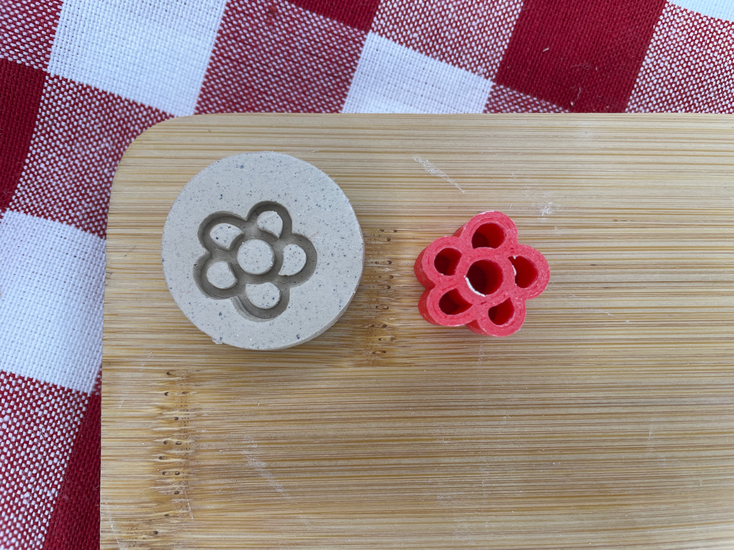 Flower2 Pottery Stamp - Fiesta Party themed April 2025 Mystery Box, multiple sizes available