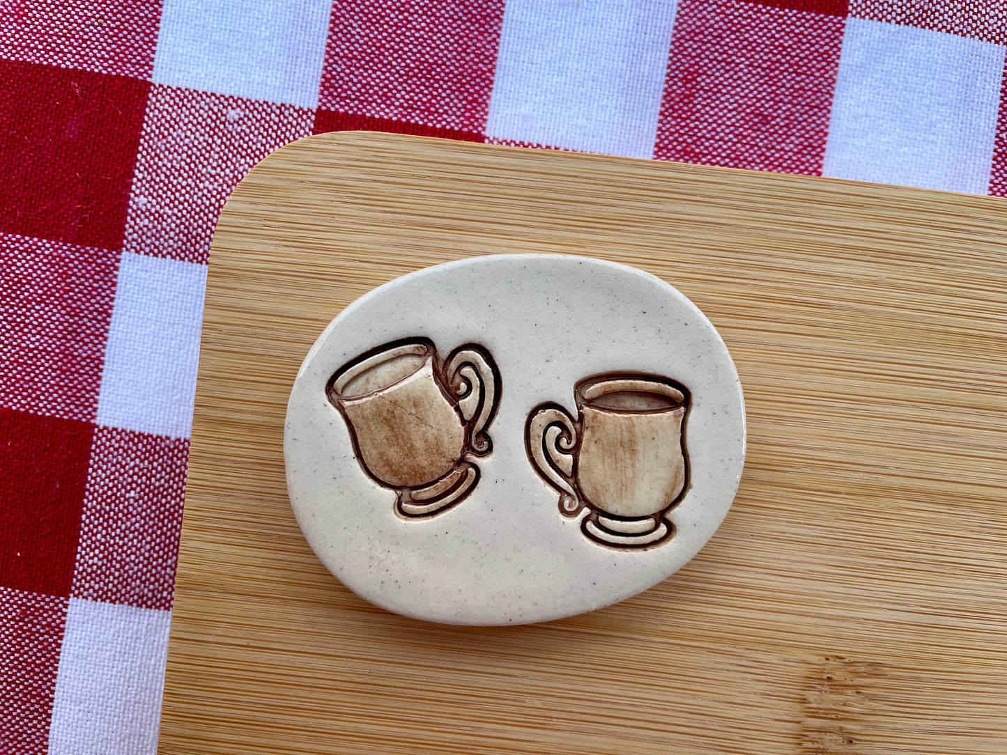 Mini Whimsical Mug Pottery Stamp - January 2026 stamp of the month, plastic 3D printed, multiple sizes
