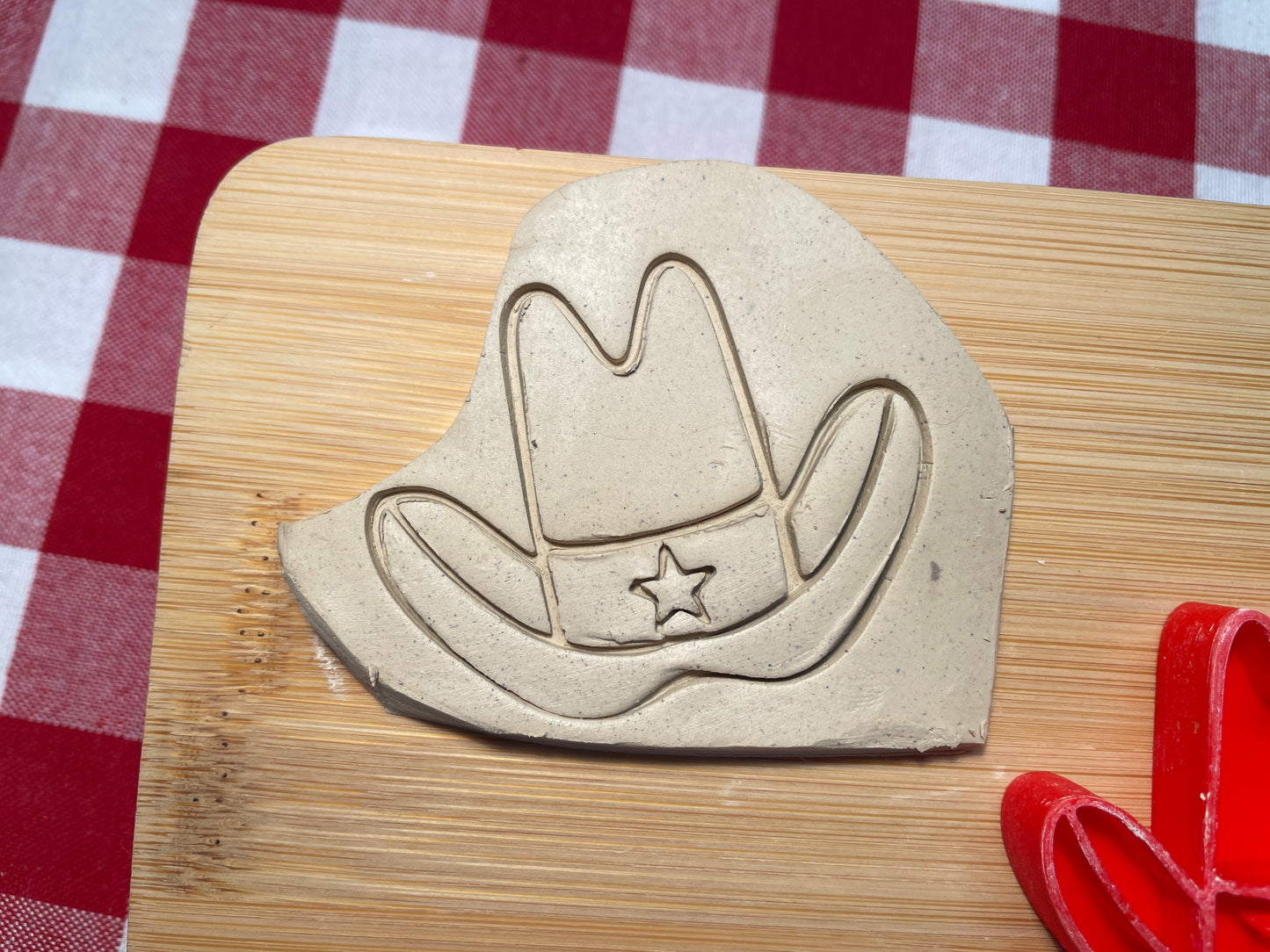 Cowboy Hat with Star Pottery Stamp - September 2025 - Country Western Themed Mystery Box, multiple sizes available
