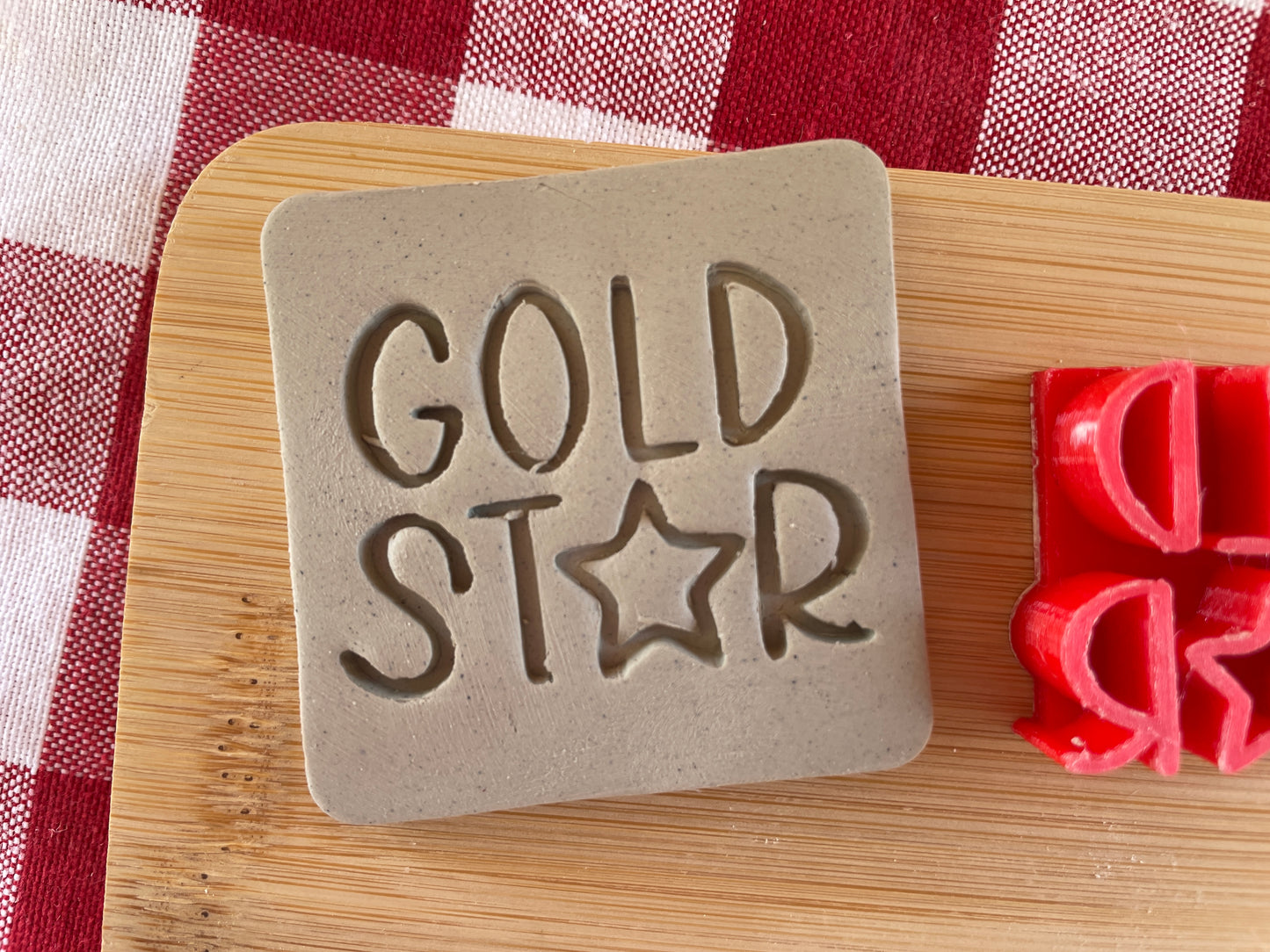 "Gold Star" - Word Pottery Stamp - August 2025 - Back to School Themed Mystery Box, multiple sizes available