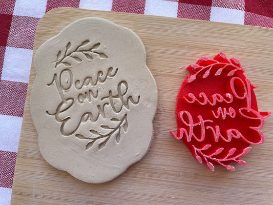 "Peace on Earth" Pottery Word Stamp - Earth themed March 2025 Mystery Box, multiple sizes available
