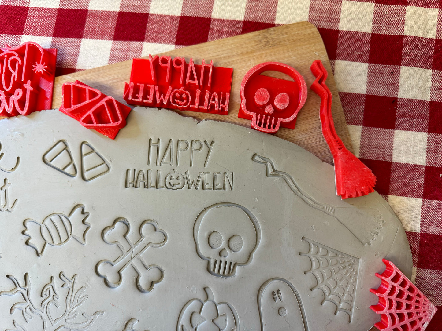 Pottery Stamp, Lot of Halloween doodles designs - multiple sizes