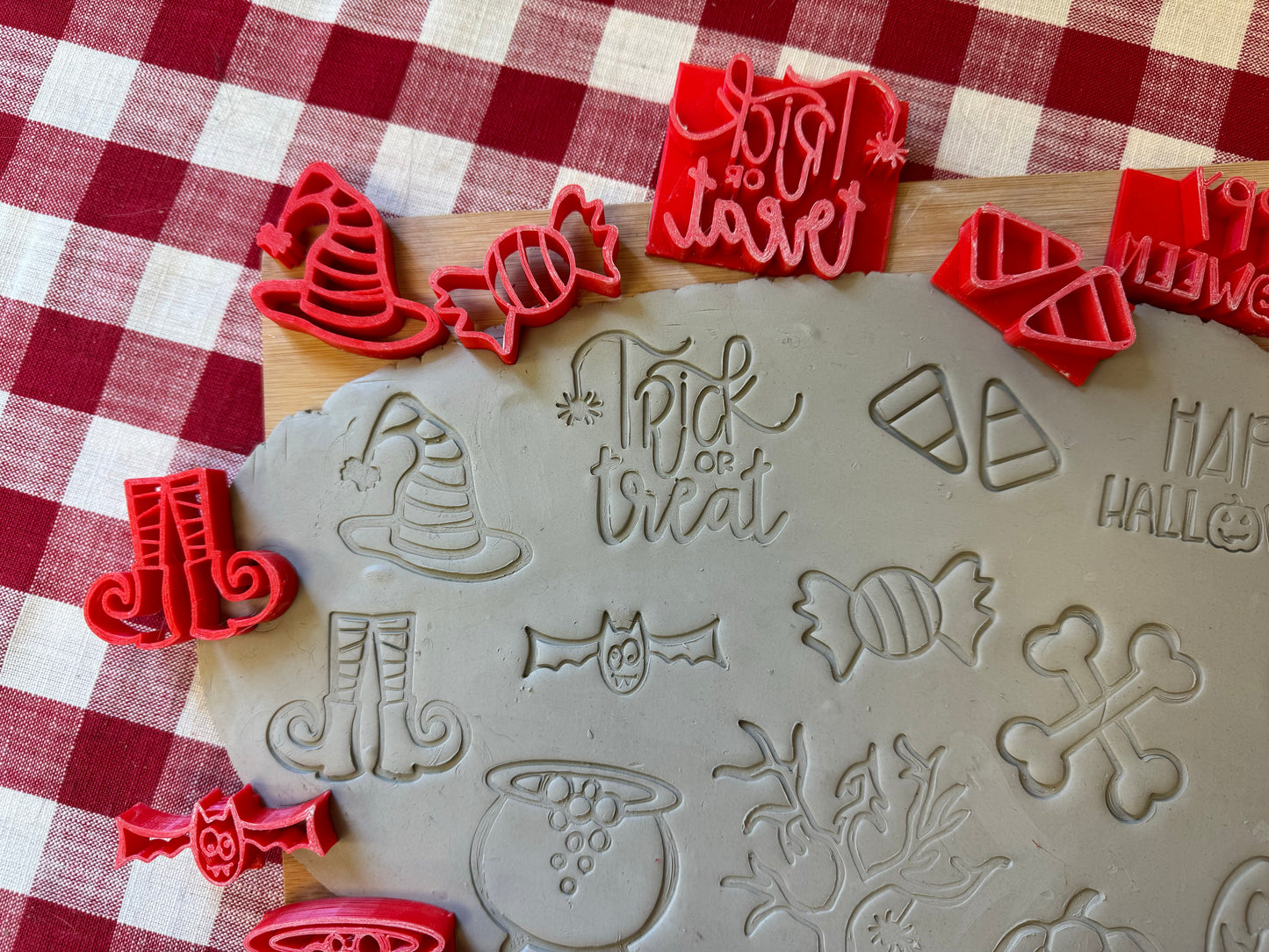 Pottery Stamp, Lot of Halloween doodles designs - multiple sizes