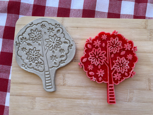 Flower Tree Pottery Stamp - Spring themed February 2025 Mystery Box, multiple sizes available