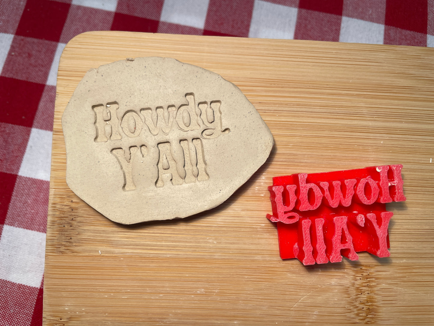 "Howdy Y'All" - Word Pottery Stamp - September 2025 - Country Western Themed Mystery Box, multiple sizes available