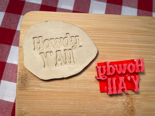 "Howdy Y'All" - Word Pottery Stamp - September 2025 - Country Western Themed Mystery Box, multiple sizes available