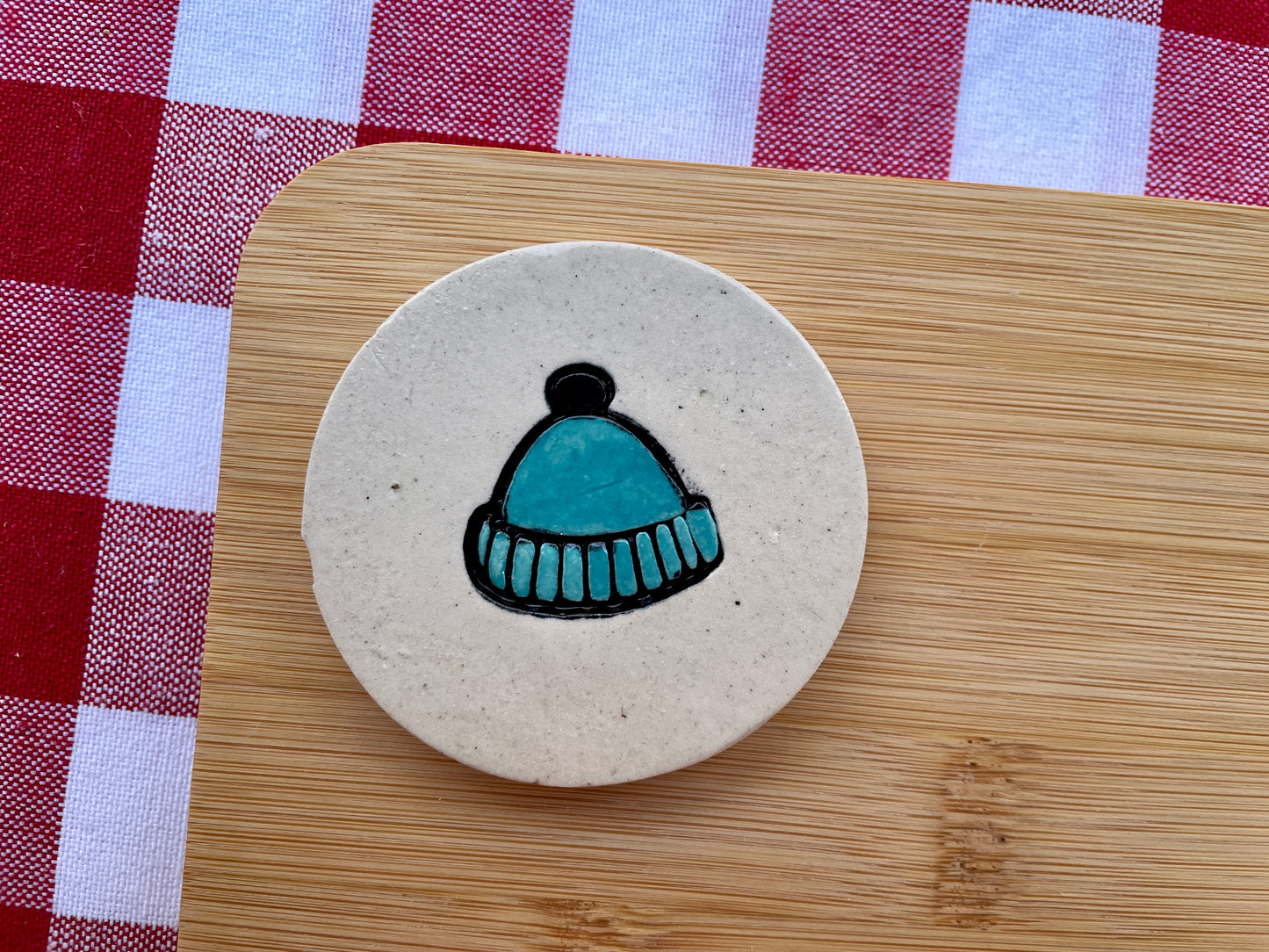Mini Beanie Hat Pottery Stamp - December 2025 stamp of the month, plastic 3D printed, multiple sizes