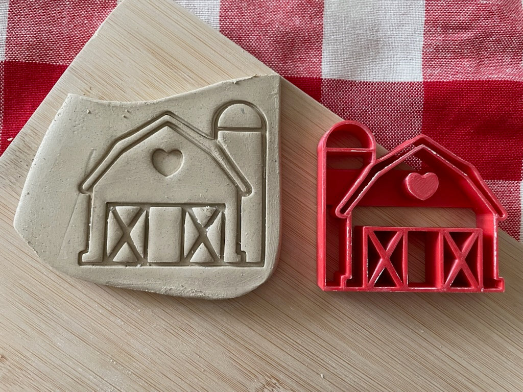 Barn stamp, from the January 2024 mystery box - multiple sizes available, plastic pottery stamp, 3D printed