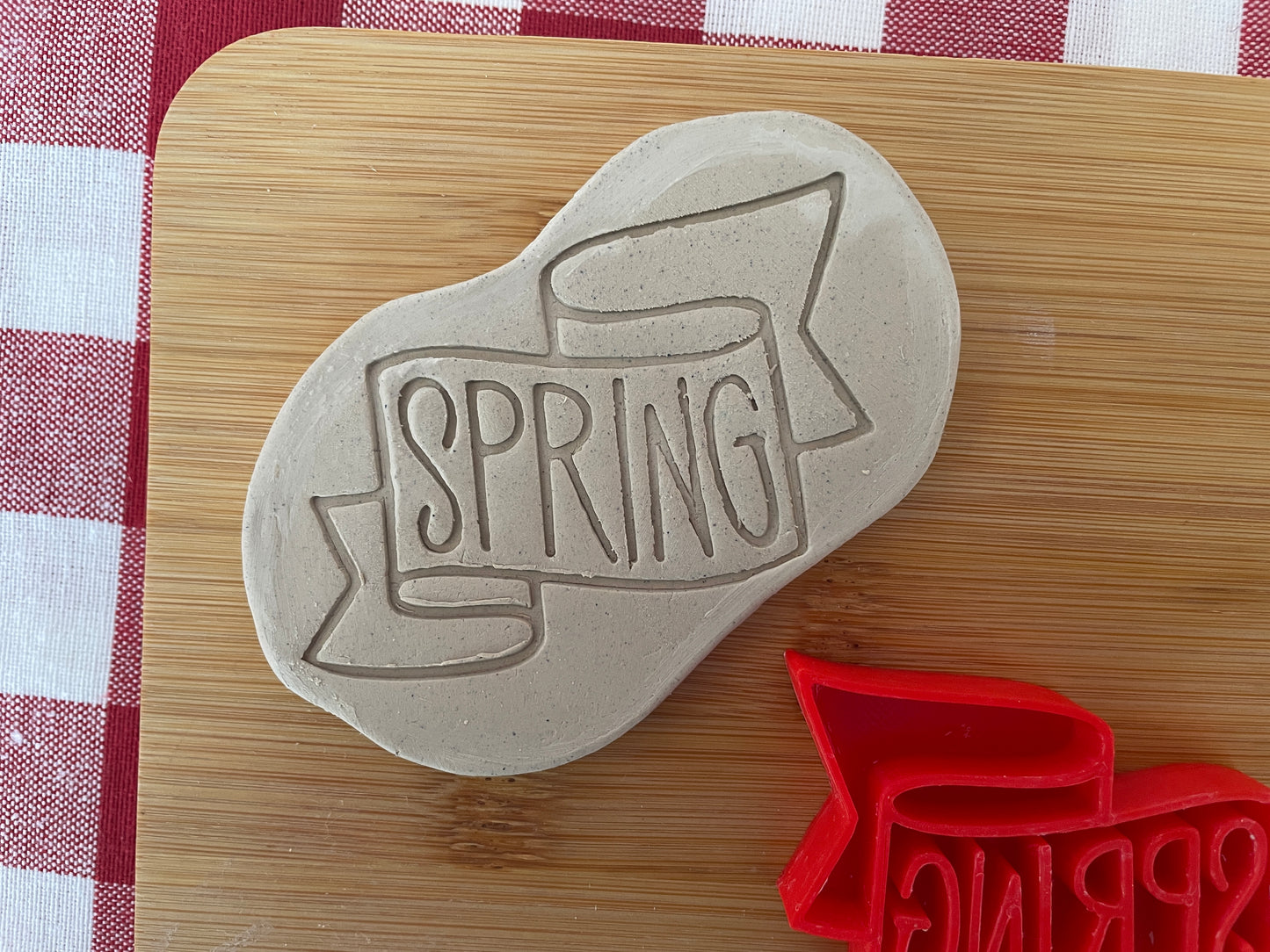 "Spring" Banner - Word Pottery Stamp - February 2026 - Easter Themed Mystery Box, multiple sizes available