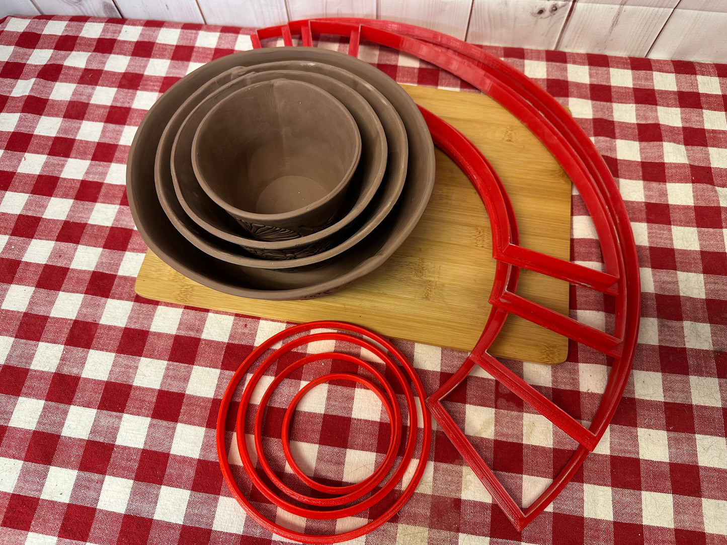 Nesting Bowls Template Clay Cutter, 3.75" tall - NEW sizes Set of 5 bowls or each - plastic 3D printed