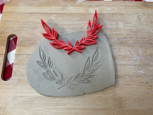 Laurel border stamp - plastic 3D printed, multiple sizes