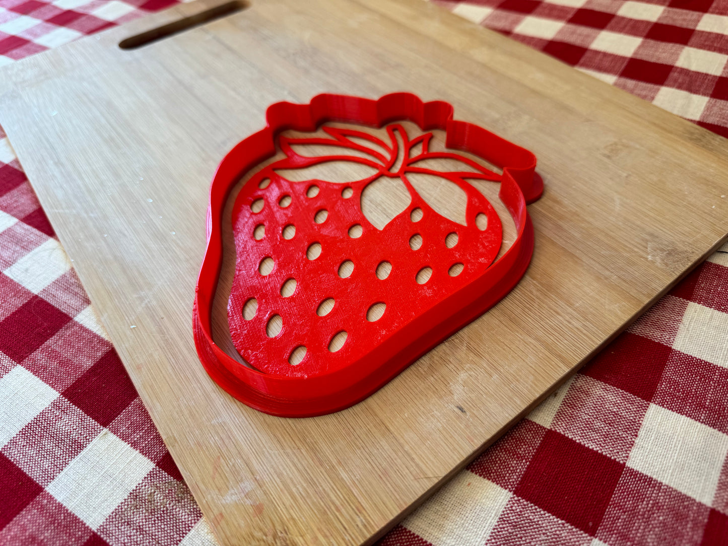 Strawberry Design, Pottery Stamp or Stencil w/ optional cutter, multiple sizes