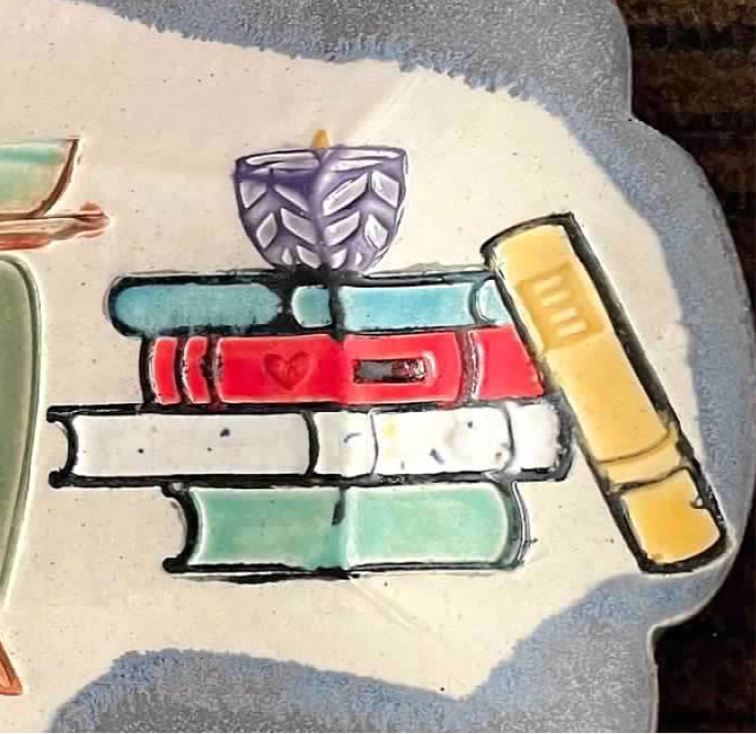 Book w/ Candles pottery stamp - August 2023 mystery box, plastic 3D printed, multiple sizes available