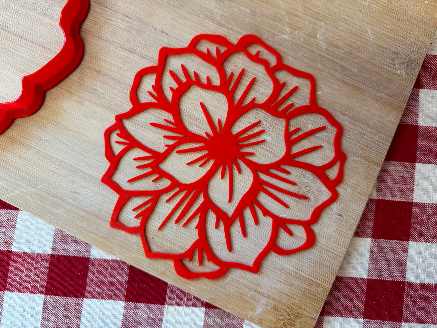 Flower Bunch Pottery Stamp or Stencil w/ optional cutter - Plastic 3d printed, multiple sizes available