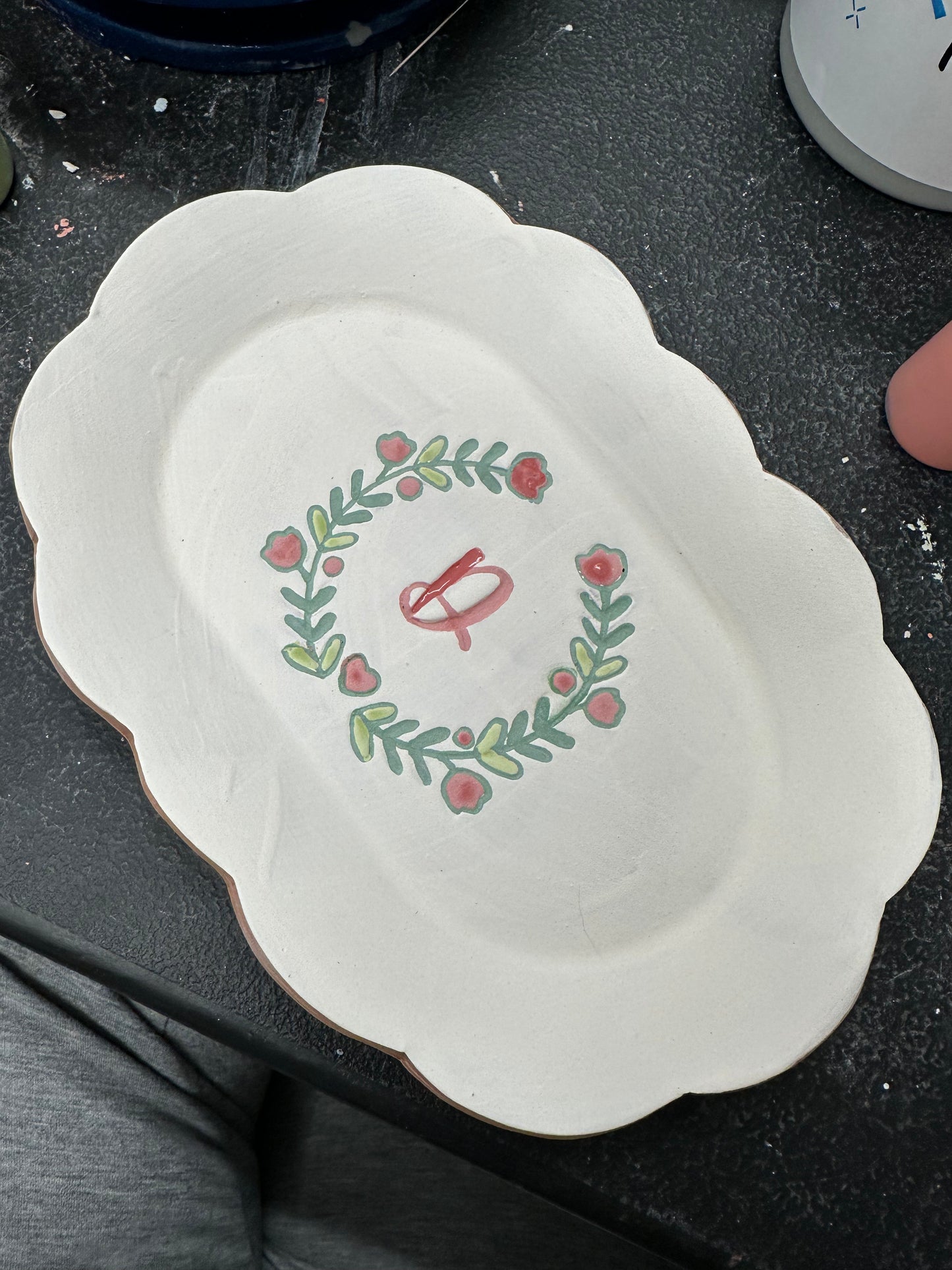 Flower Laurel pottery stamp or stencil - December 2023 mystery box, multiple sizes available