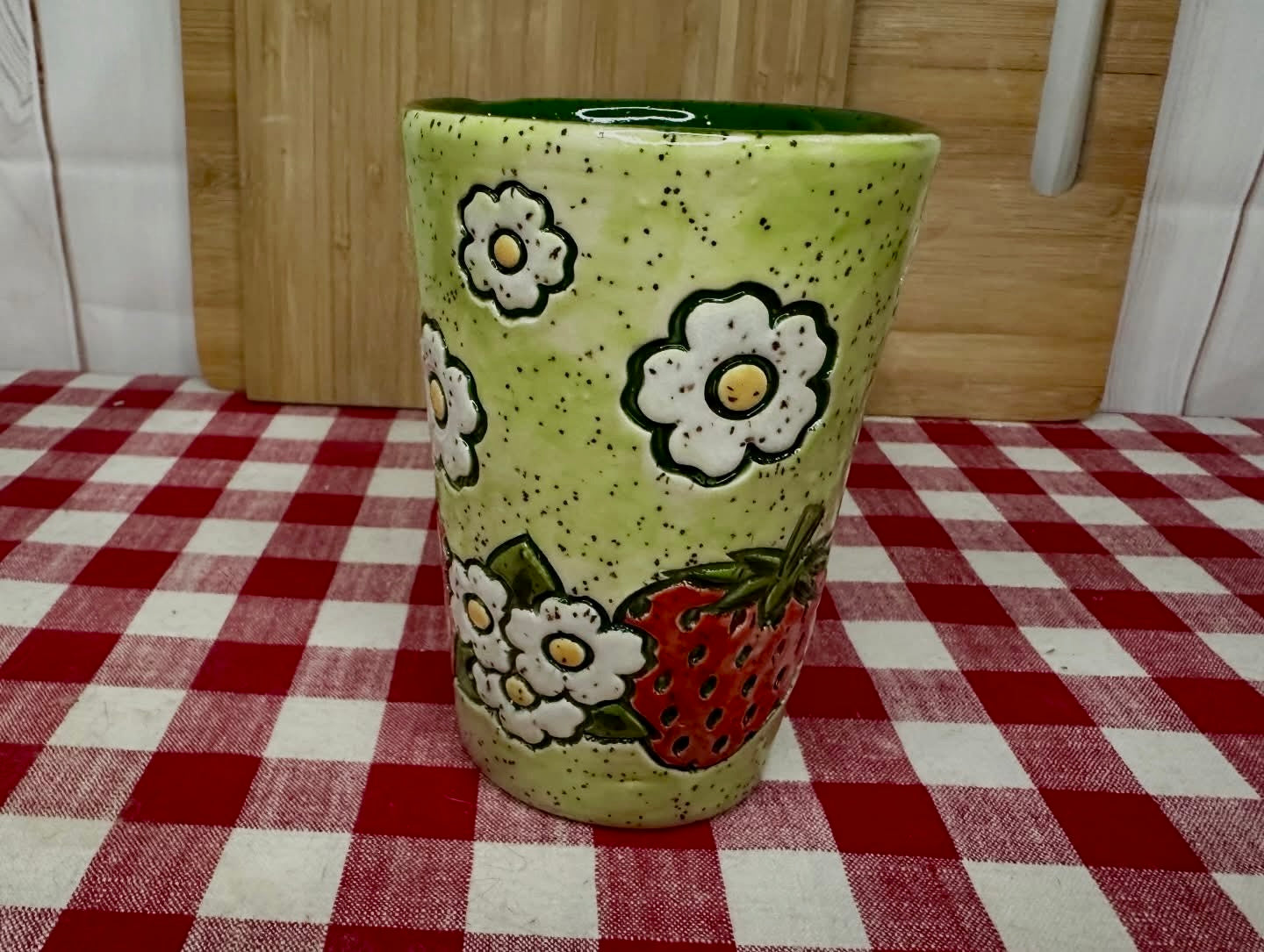 Strawberry and flowers Pottery Roller - Border Stamp, Repeating pattern, Plastic 3d printed