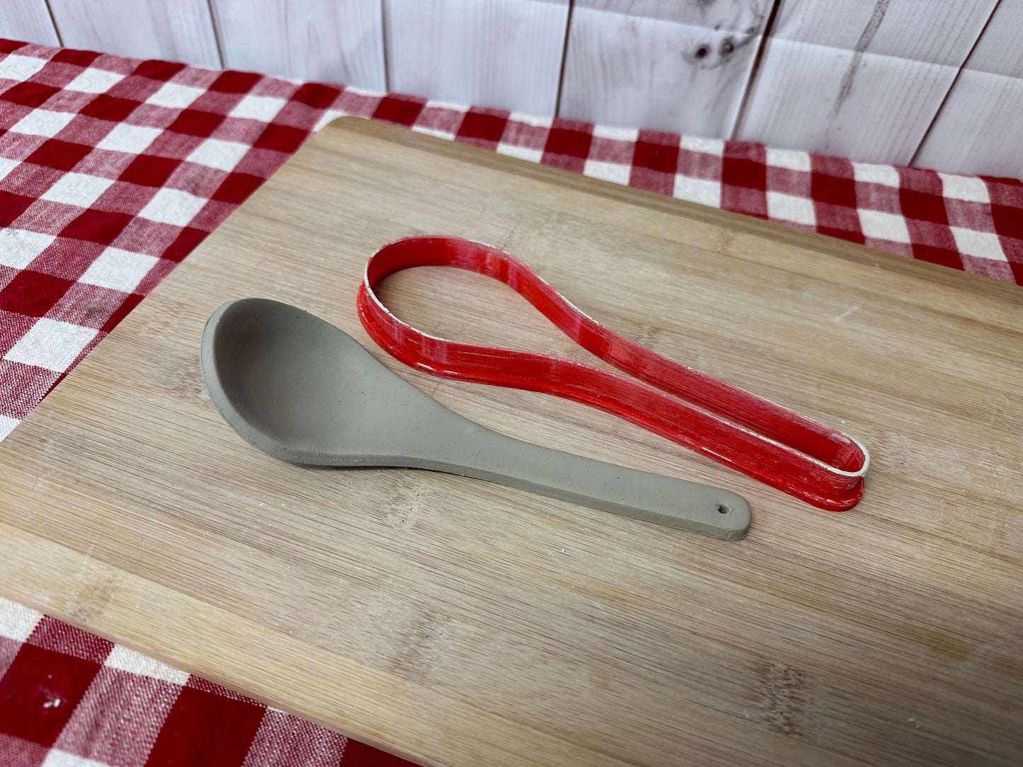 Spoon Clay Cutter, Chinese Soup style design - Template, Plastic 3D Printed