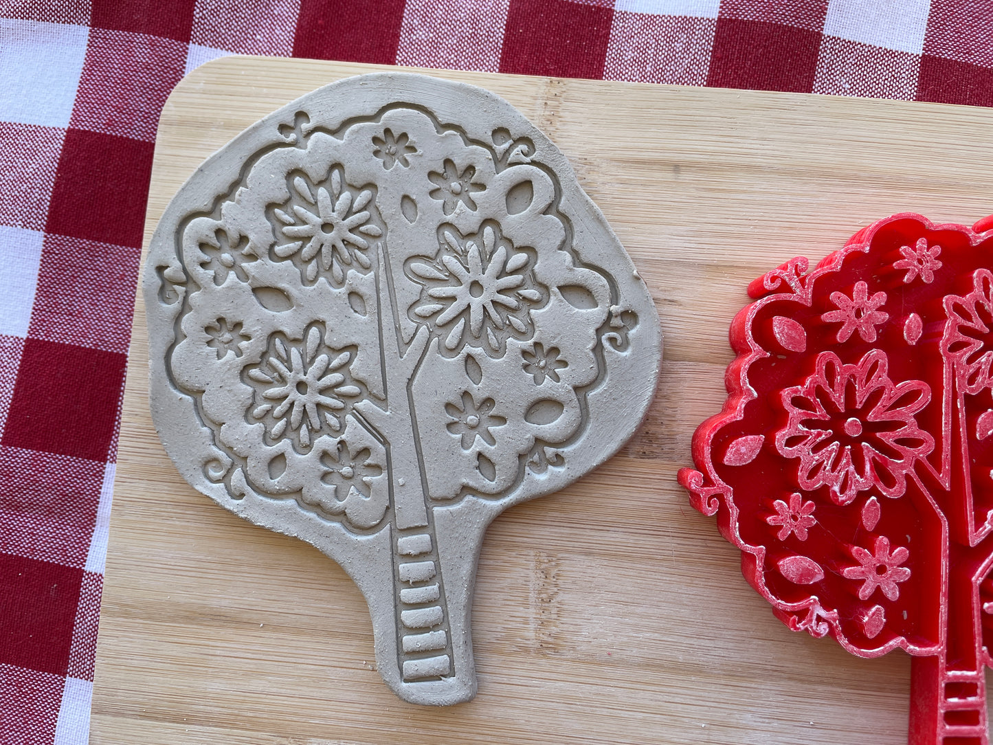 Flower Tree Pottery Stamp - Spring themed February 2025 Mystery Box, multiple sizes available