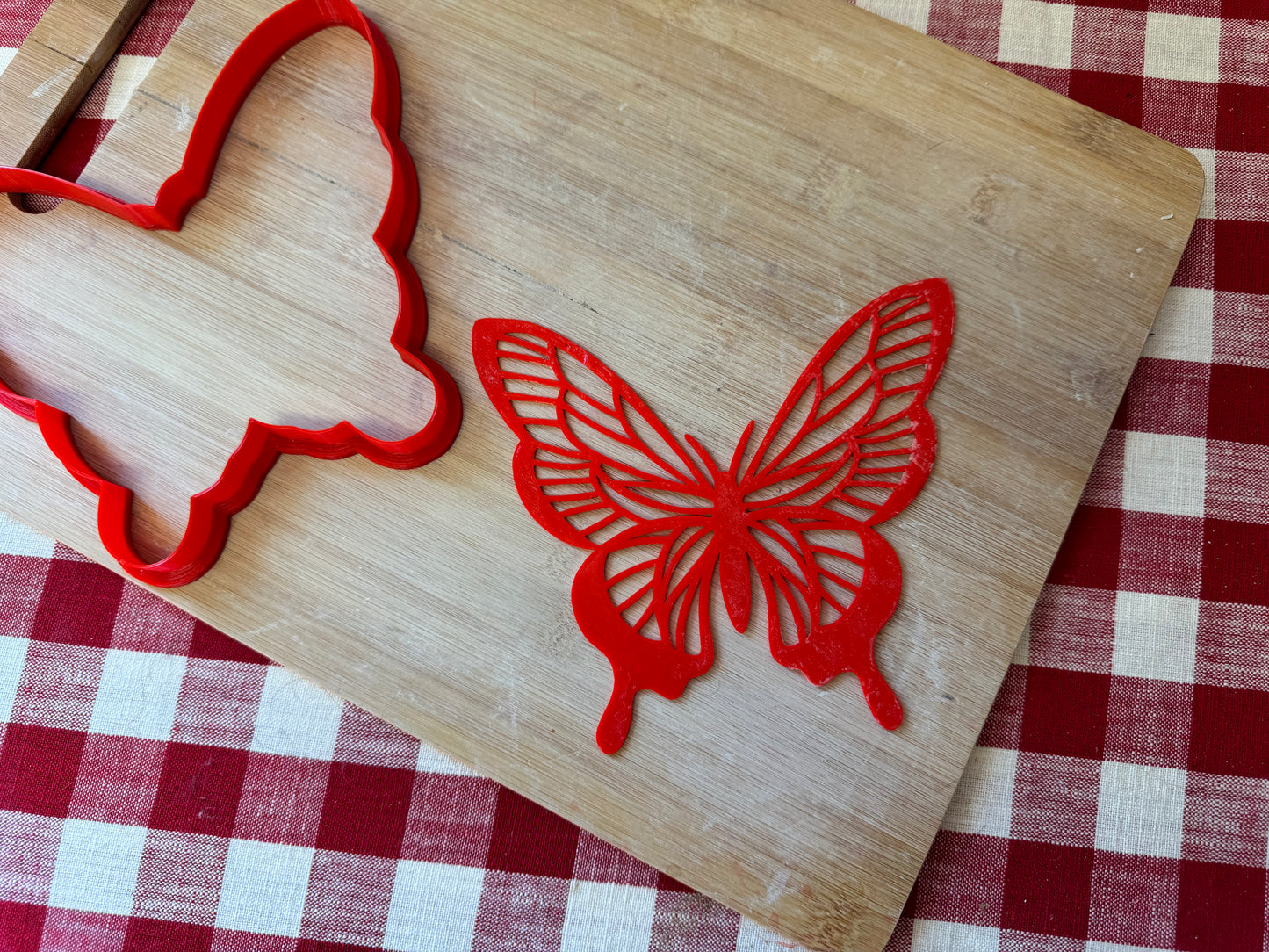 Butterfly design, pottery stamp or stencil w/ optional cutter - plastic 3D printed, multiple sizes