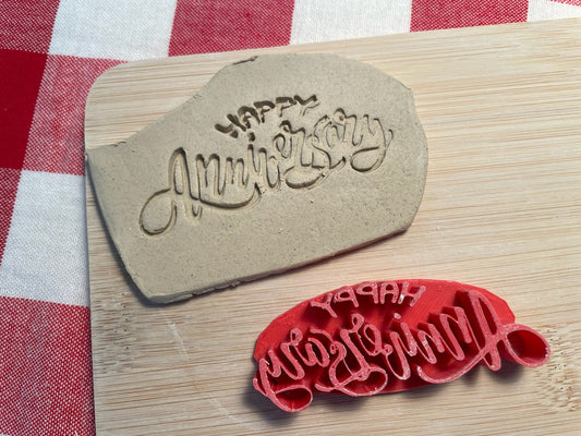 "Happy Anniversary" word stamp - from the February 2024 mystery box, multiple sizes available