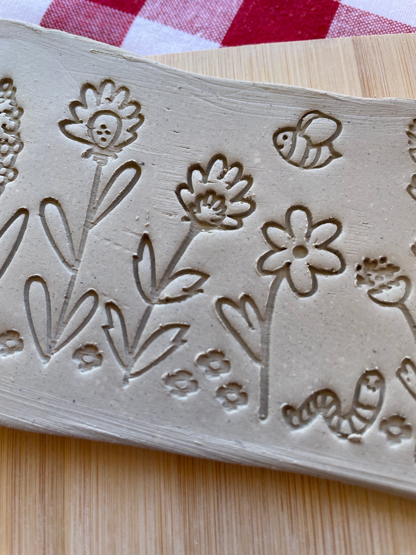 Spring Pottery Roller - February 2025 Spring Themed Mystery Box - Border Design, Repating pattern, Plastic 3d printed