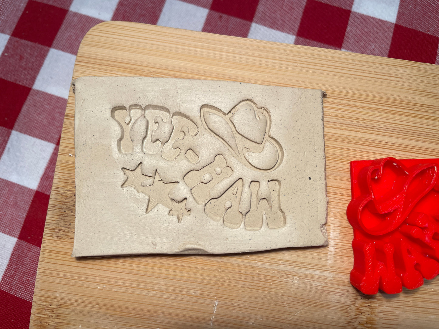 "YEE-HAW" - Word Pottery Stamp - September 2025 - Country Western Themed Mystery Box, multiple sizes available