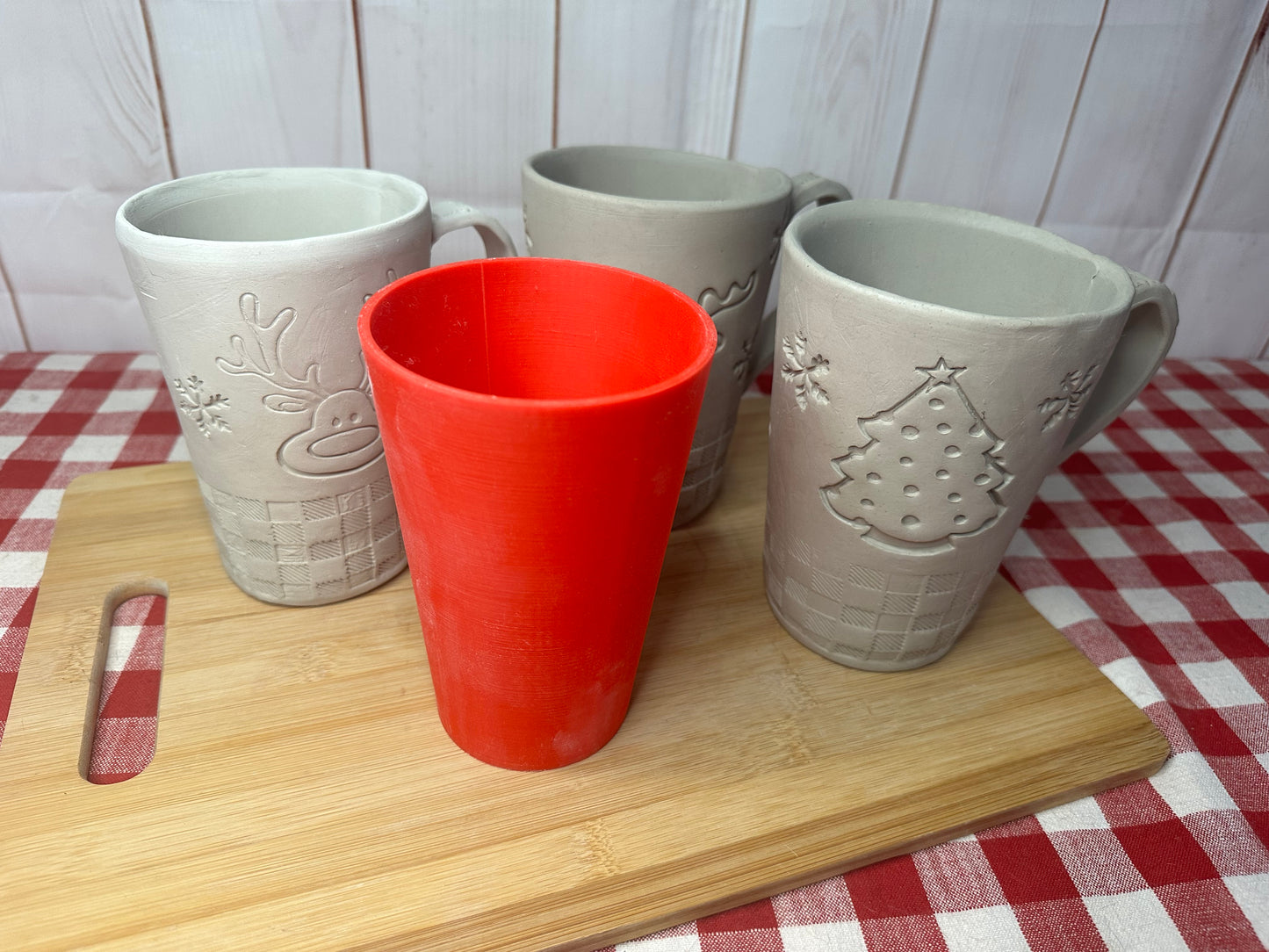 Tall Cup Form for Tall Cup Pottery Template - Form Only - Straight side, 3" Base x 6" Tall x 4" top Finished size