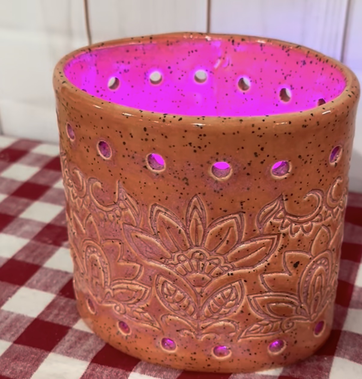 NEW size added - Henna Flowers Pottery Roller - Border Stamp, Repeating pattern, Plastic 3d printed