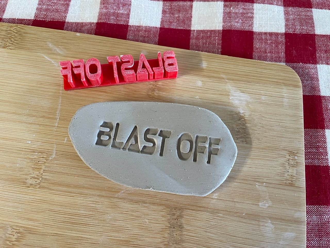 "Blast Off" word stamp - October 2023 mystery box, multiple sizes available