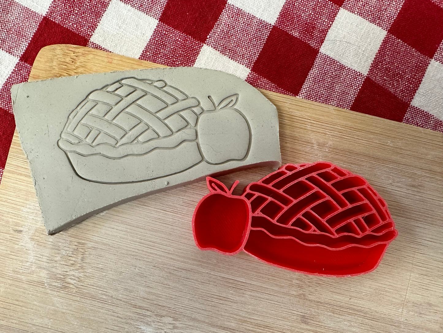 Thanksgiving Stamp Series - Apple Pie stamp, plastic 3D printed, multiple sizes
