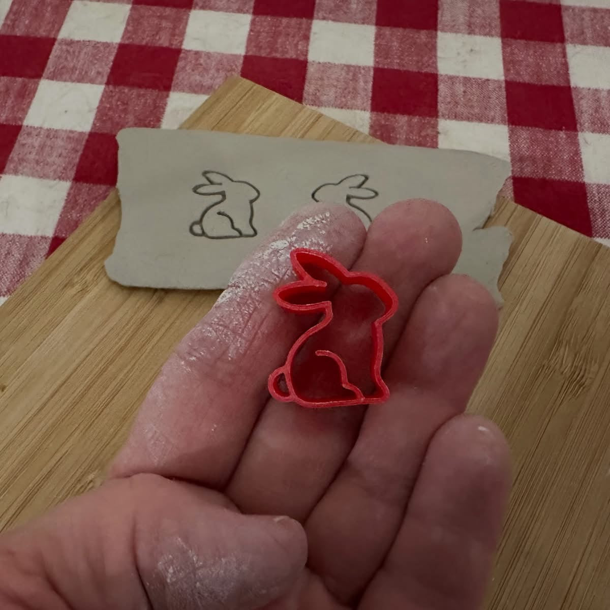 Mini Bunny Pottery Stamp - February 2026 stamp of the month, plastic 3D printed, multiple sizes