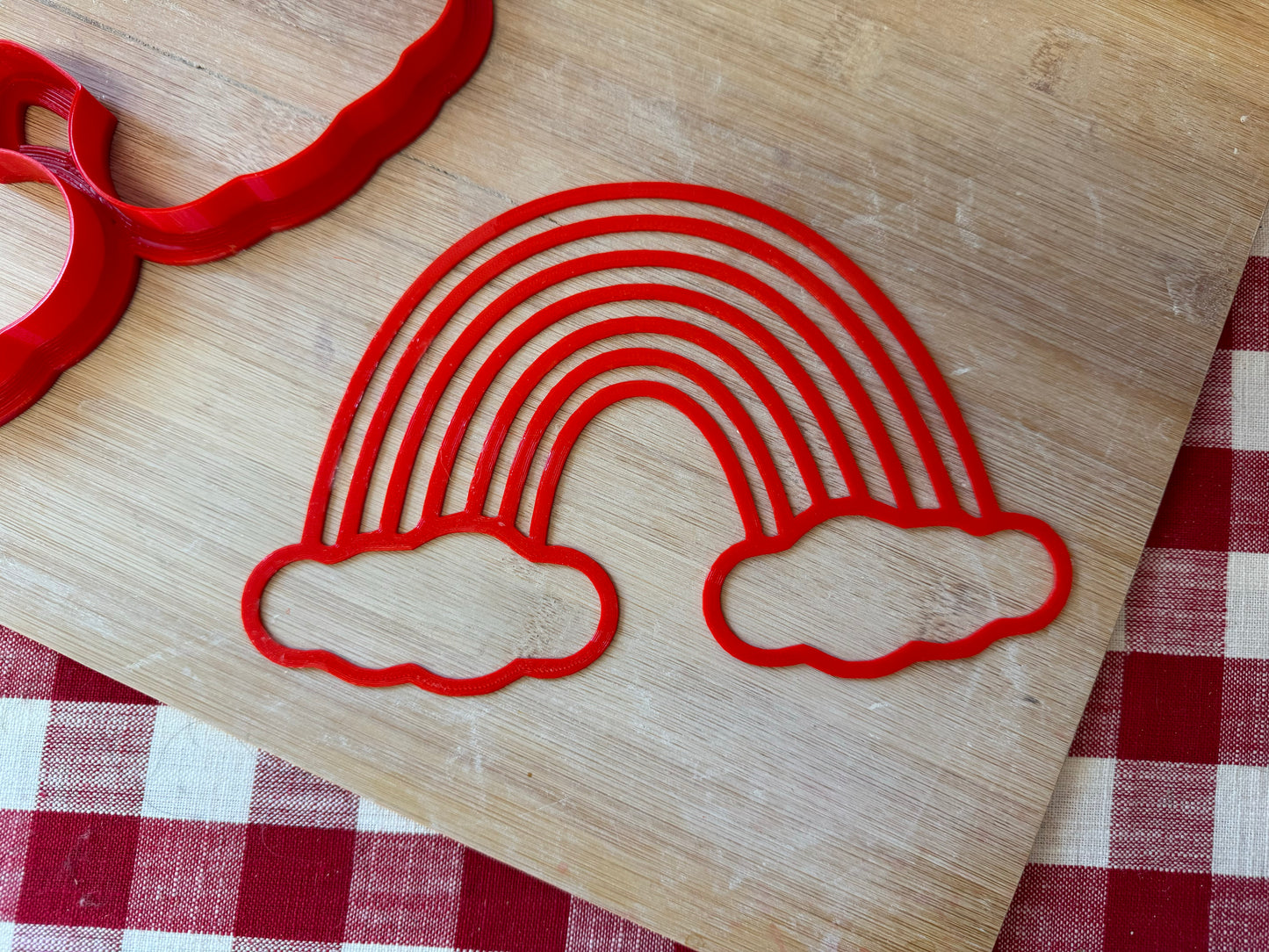 Rainbow design, Pottery Stamp or Stencil/ optional cutter - plastic 3D printed, multiple sizes